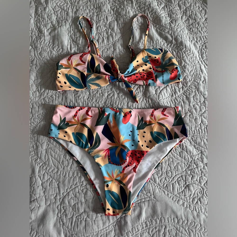 Tropical Print Bikini - Medium